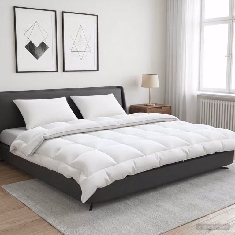 Set di piumone e cuscini 3 pz vidaXL 4 stagioni bianco L: 240 cm x P: 260 cm 350 GSM