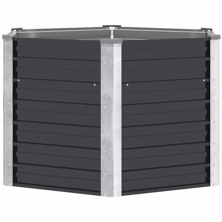 Fioriera per giardino vidaXL in acciaio zincato antracite L/P/H: 129 x 129 x 77 cm