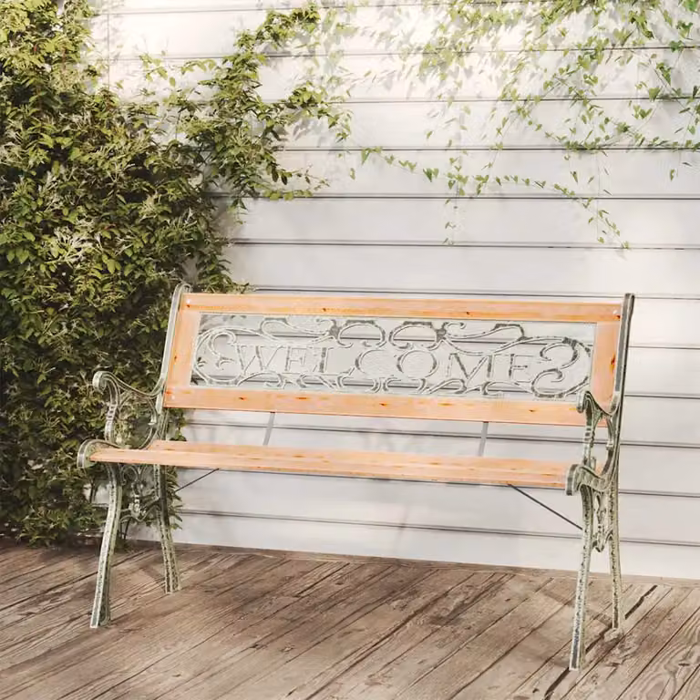 Panchina da giardino vidaXL in legno di abete marrone con braccioli L: 122 cm, P: 51 cm, H: 73 cm