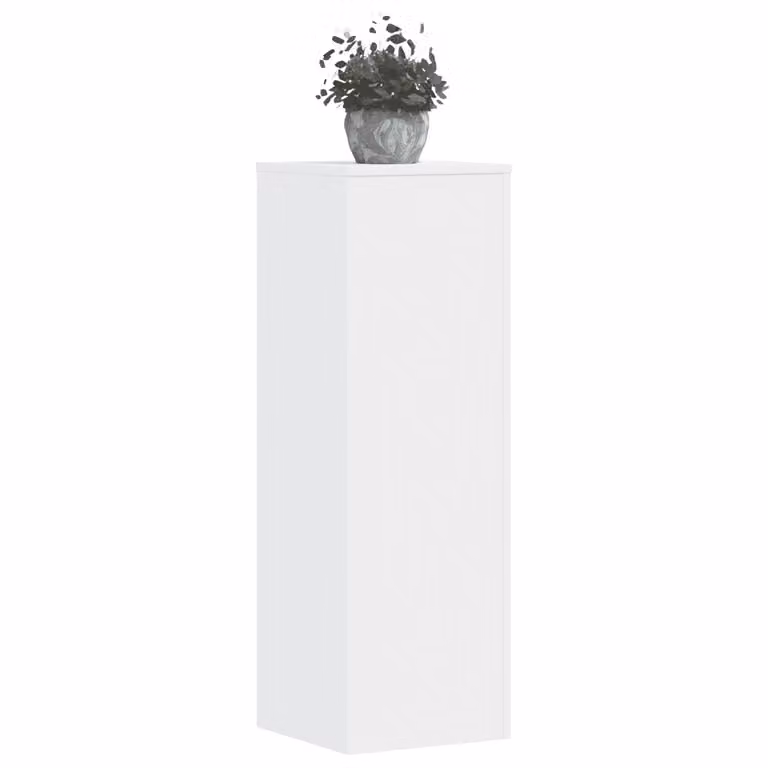 Set di 2 supporti per piante vidaXL in legno MDF bianco, design moderno, L/P/H: 33 x 33 x 100 cm