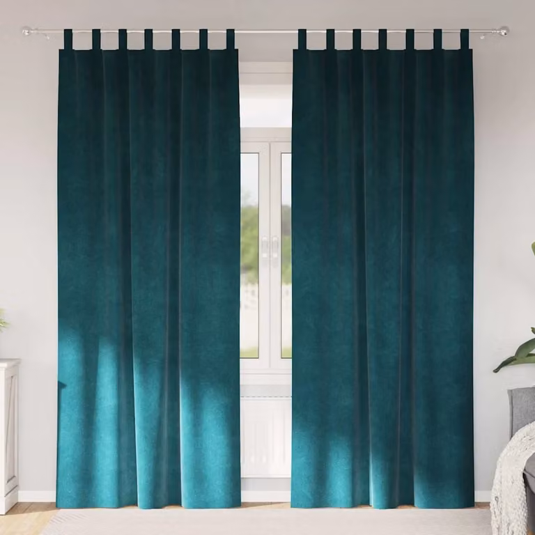 Set di 2 tende oscuranti vidaXL in velluto verde, L: 140 cm, H: 260 cm