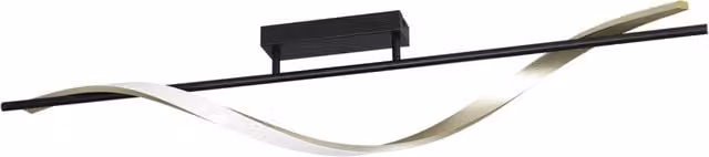 Plafoniera Moderna Eglo in Alluminio e Ottone con LED da 20W e 2500Lm, Dimmerabile con Telecomando, Colore Bianco e Oro