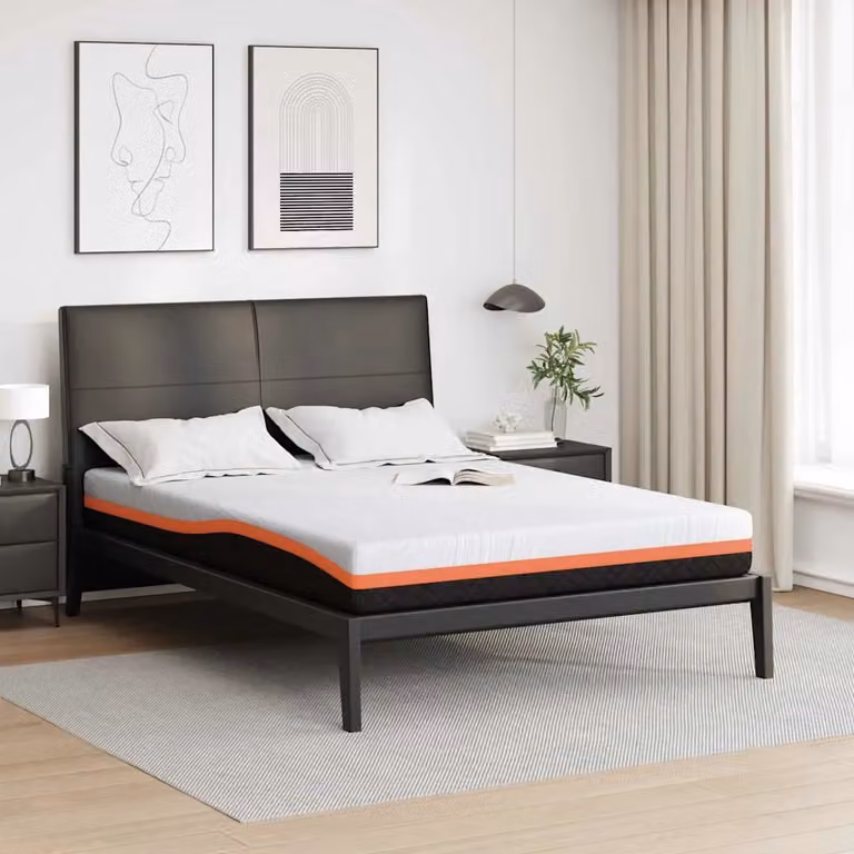 Materasso vidaXL in tessuto Jacquard bianco e nero con gel e regolazione della temperatura L: 140 cm, P: 190 cm