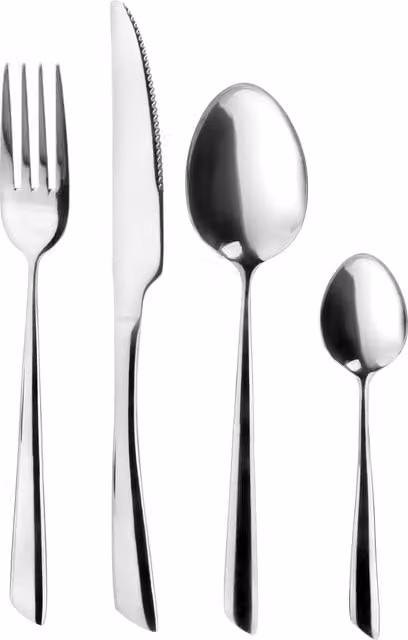 Set di posate Delta Kasanova da 24 pezzi in acciaio inox color argento lucido per adulti