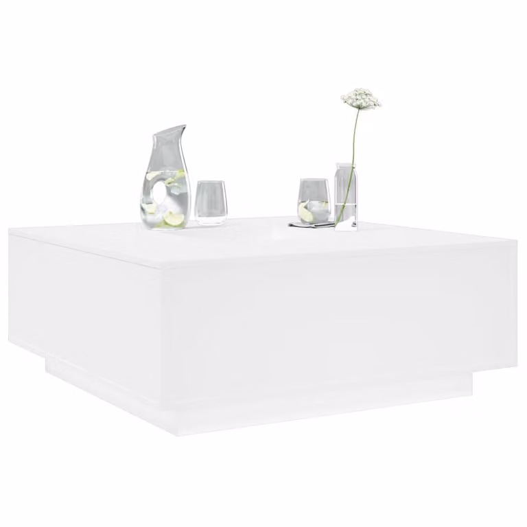 vidaXL Tavolino da Salotto Quadrato Bianco in Legno e MDF L: 100 cm, P: 100 cm, H: 40 cm
