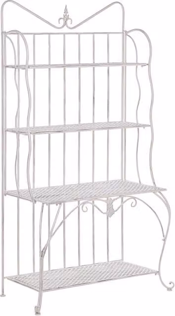 Scaffale per piante BELIANI in metallo beige opaco con 4 ripiani in stile retrò per giardino o interno, L/P/H: 120 x 50 x 170 cm