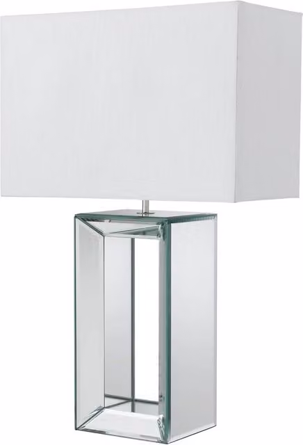 Lampada da scrivania Searchlight in vetro e tessuto bianco e trasparente con attacco E27