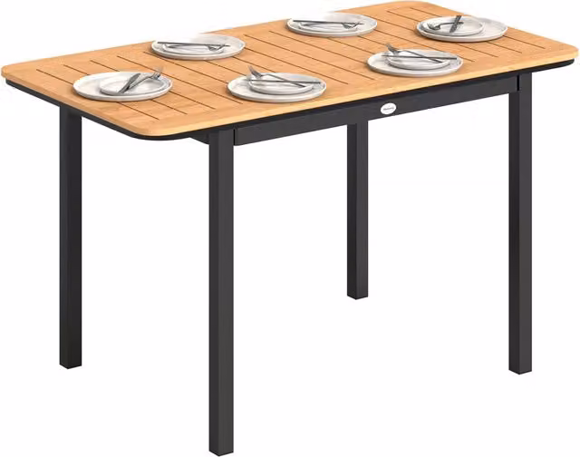 Tavolo da pranzo rettangolare da giardino XYLO in legno composito e metallo marrone L: 127 cm, P: 70 cm