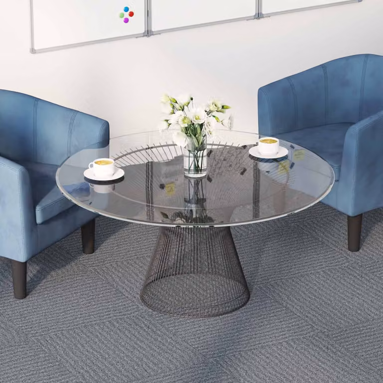 Set di 4 piastrelle per tappeto moderne vidaXL in polipropilene grigio, L/P: 50 x 50 cm