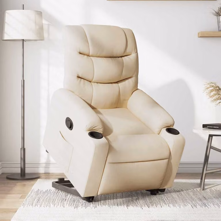 Poltrona Alzapersona Reclinabile vidaXL Beige con Assistenza Elettrica e Braccioli