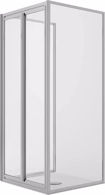 Box Doccia IDRALITE Modello West a 3 Lati con 2 Ante Battenti e 2 Fissi, Cristallo Trasparente, L: 100 cm, P: 80 cm, H: 198 cm