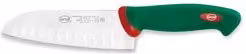 Coltello Santoku Sanelli Olivato in Acciaio Inox Verde e Cromo, Lama 16 cm