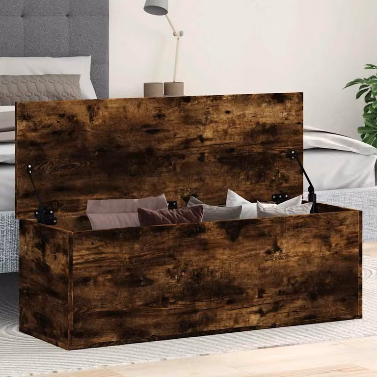 Contenitore portaoggetti vidaXL in MDF color rovere fumo L 102 x P 35 x H 35 cm