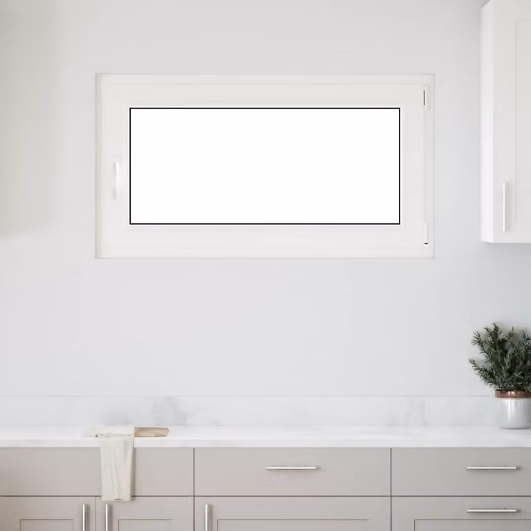 Finestra per seminterrato vidaXL in plastica bianca con vetro trasparente, modello tilt and turn, L: 60,0 cm, H: 110,0 cm, P: 22,55 cm
