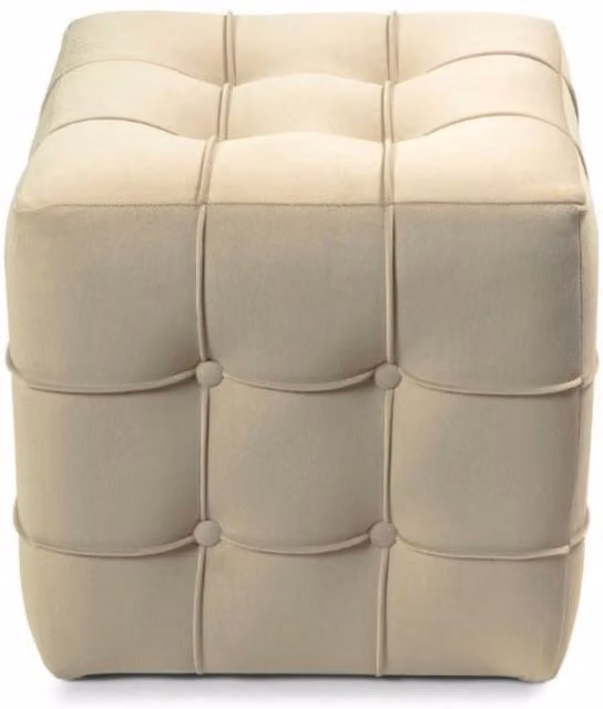 Pouf moderno in velluto beige Habitat L/P/H: 42 x 42 x 42 cm
