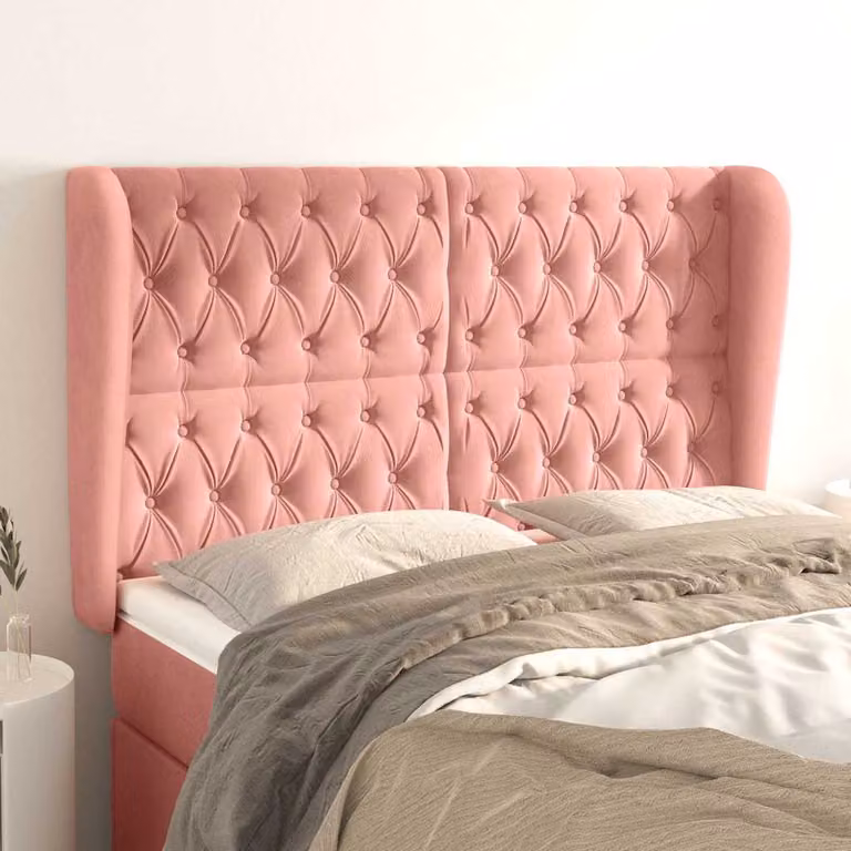 Testiera ad Orecchio vidaXL in Velluto Rosa L: 147 cm, P: 23 cm, H: 118-128 cm