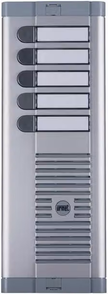 Pulsantiera esterna per citofono URMET MOD. 925 da incasso con 5 pulsanti in alluminio grigio opaco L: 10.2 cm, P: 4.3 cm, H: 29.7 cm