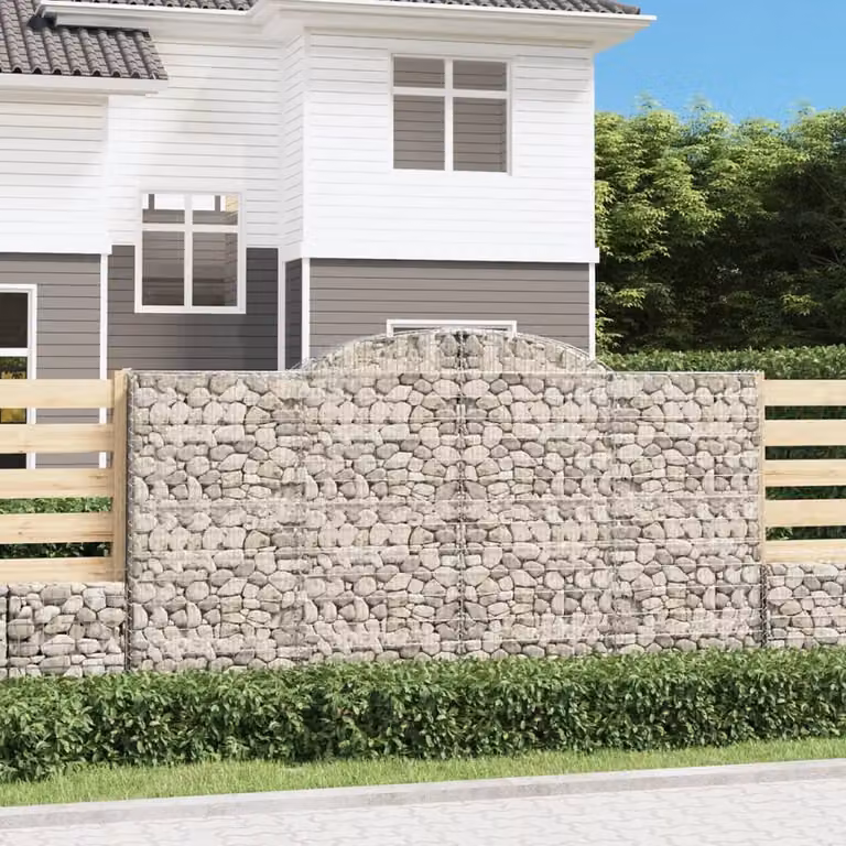 Cesto Gabbione ad Arco vidaXL in Acciaio Zincato Grigio L: 300 cm, P: 30 cm, H: 160/180 cm