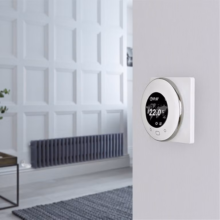 Radiatore Elettrico Regent a 3 Colonne Orizzontale Antracite con Termostato Wi-Fi, L: 119 cm, H: 30 cm