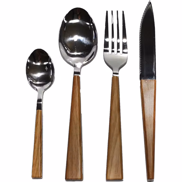 Servizio posate Gusto Casa Linea Wood Elegant in acciaio inox color noce e argento, 24 pezzi