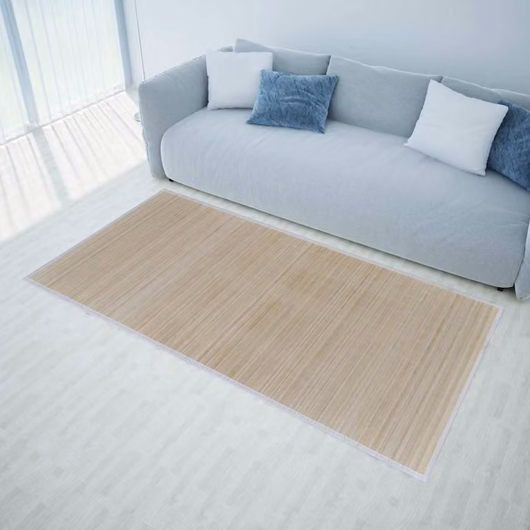 Set di 2 tappeti rettangolari in bambù naturale vidaXL, colore beige, L 120 cm x P 180 cm