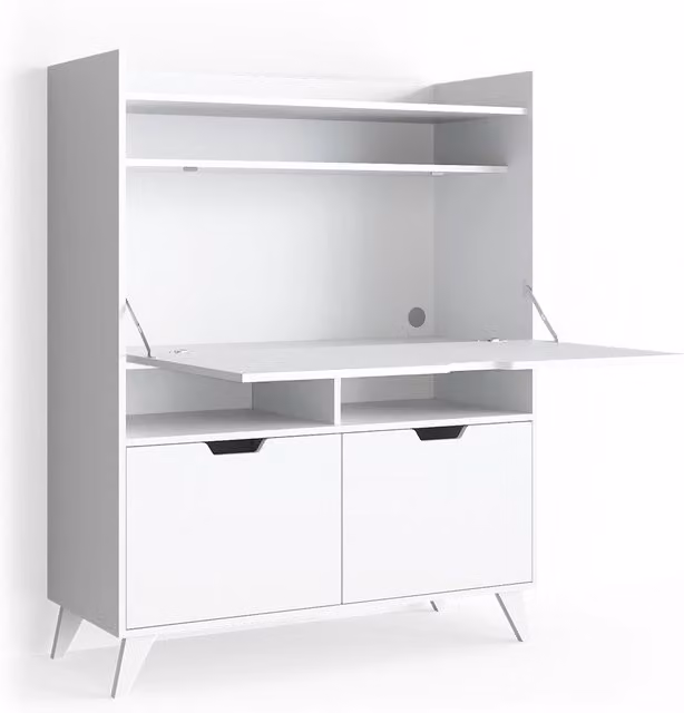 Scrivania da ufficio Vicco Berdi bianca in MDF laccato L: 110 cm, P: 45 cm, H: 60,1 cm