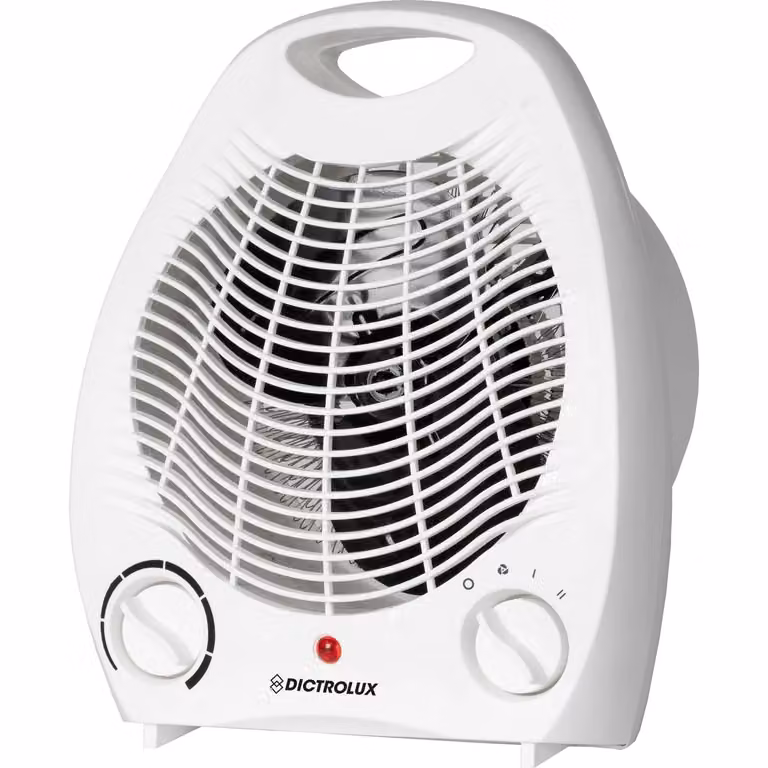 Termoventilatore Dictrolux da 2000 Watt con Termostato e Protezione dal Surriscaldamento, Bianco