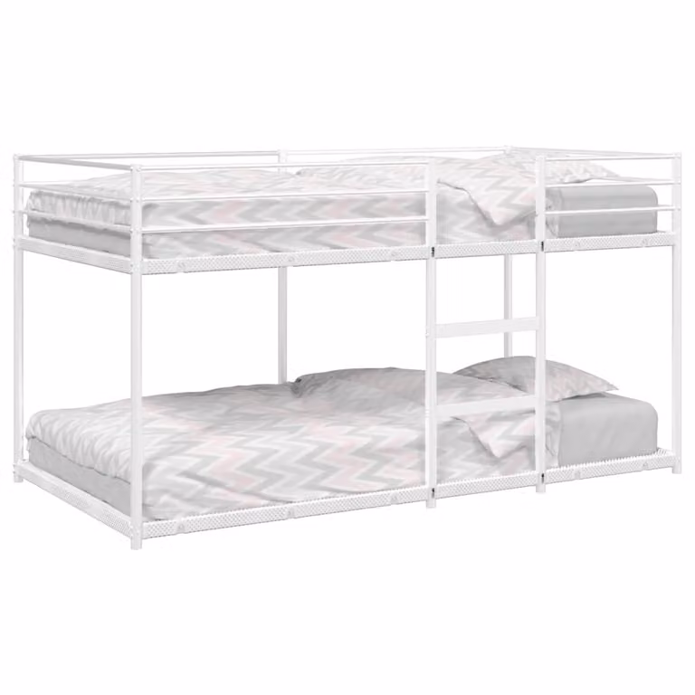 Letto a castello in metallo vidaXL per bambini, colore bianco, L/P/H: 200 x 100 x 175 cm