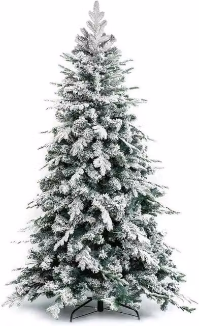 Albero di Natale Innevato Artide Bakaji, Colore Bianco e Verde, Altezza: 240 cm