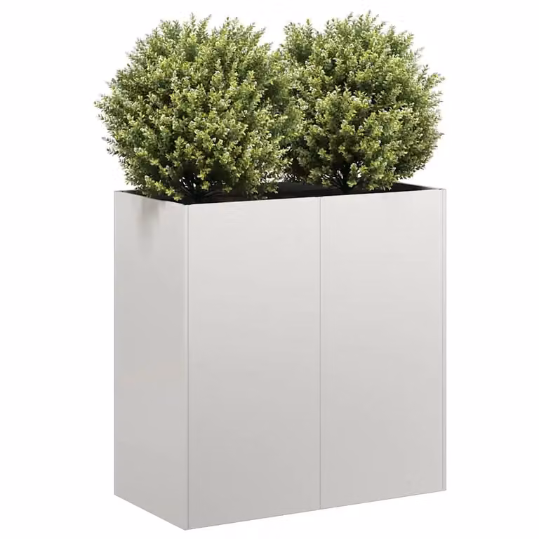 Fioriera vidaXL in acciaio inox color argento L: 80 cm, P: 40 cm, H: 80 cm