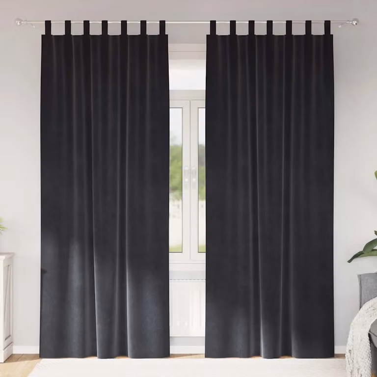 Set di 2 tende oscuranti vidaXL in velluto antracite L: 140 cm, H: 225 cm