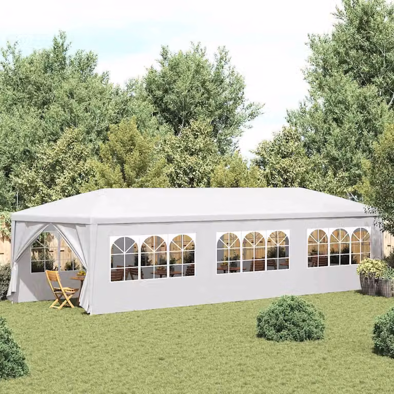 vidaXL Tenda per Feste Bianca L: 900 cm, P: 300 cm, H: 255 cm