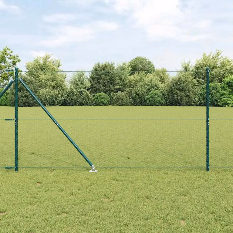 Recinzione esagonale con palo vidaXL in acciaio rivestito in PVC verde, L: 50 cm, H: 120 cm