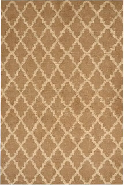 Tappeto Beliani in iuta intrecciata beige con motivo geometrico stile boho per soggiorno e camera da letto L: 300 cm, P: 200 cm