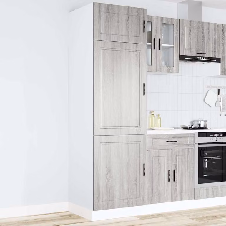 Armadio da Cucina Moderno vidaXL Porto Grigio Sonoma in Legno MDF con Ante a Battente L/P/H: 60 x 57 x 207 cm