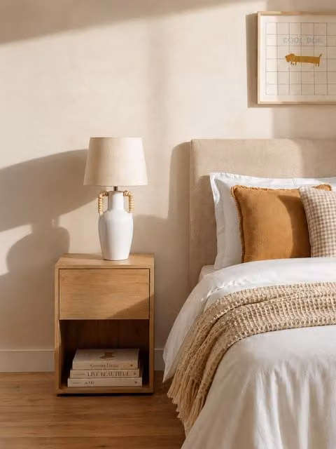 Comodino per bambini Hegas Kenay Home in legno marrone con 1 cassetto