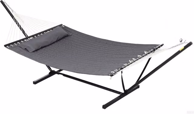 Amaca da giardino Minimal con cuscini grigia in cotone e poliestere con struttura in acciaio, L: 368 cm, P: 93 cm, H: 110 cm