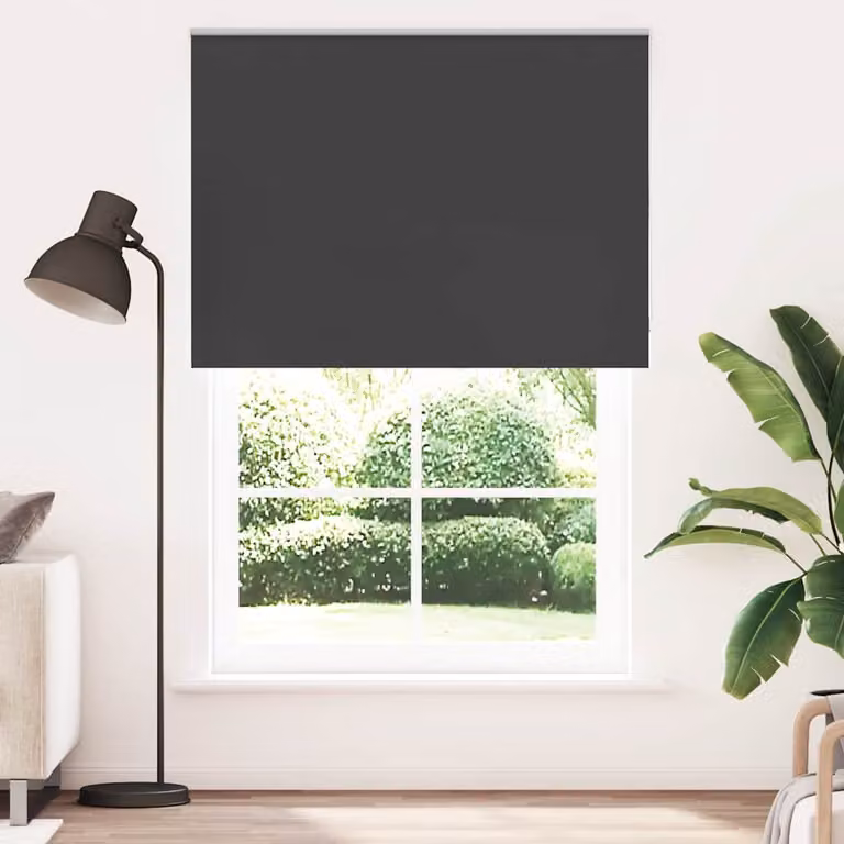 Tenda a Rullo Oscurante e Termoisolante vidaXL in Poliestere, Colore Antracite/Nero, L: 165 cm x H: 210 cm