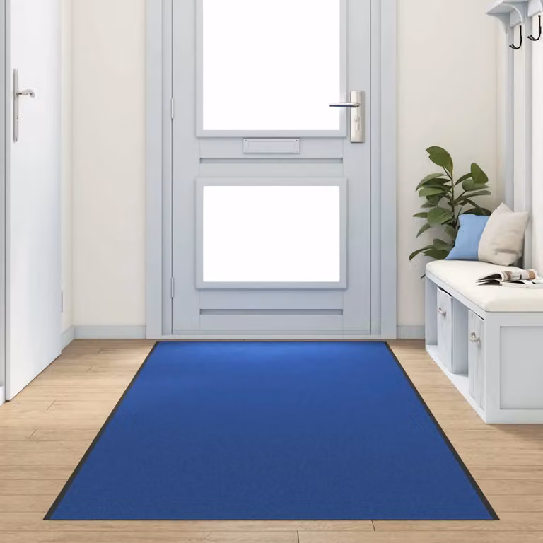Tappetino moderno vidaXL blu e nero in poliammide e PVC, L: 350 cm, P: 120 cm