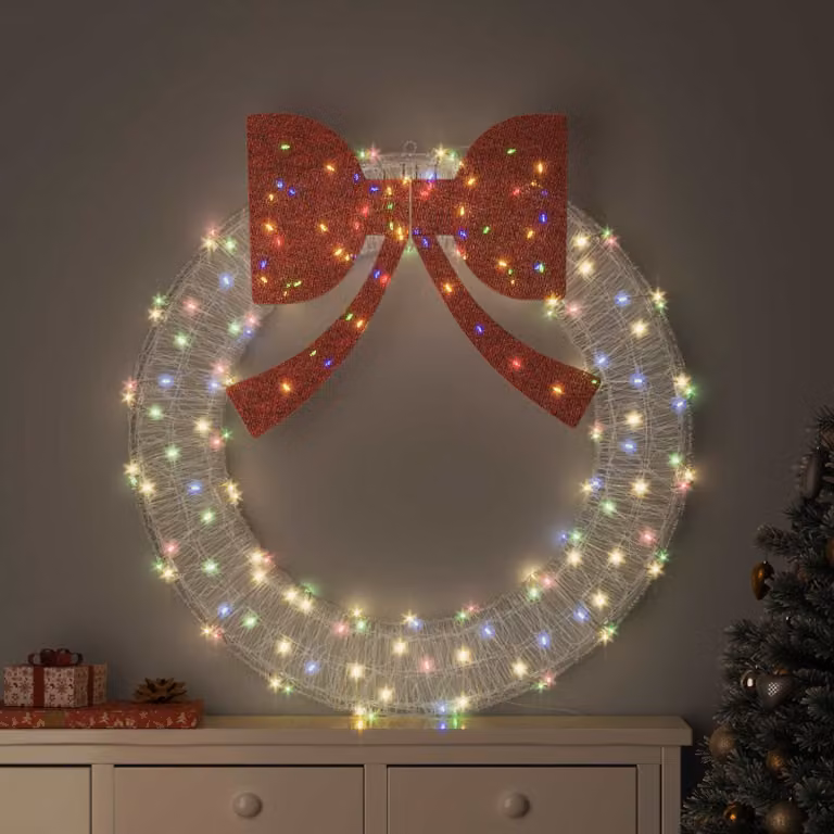 vidaXL Corona Decorazione LED Multicolore con Telecomando, L: 120 cm