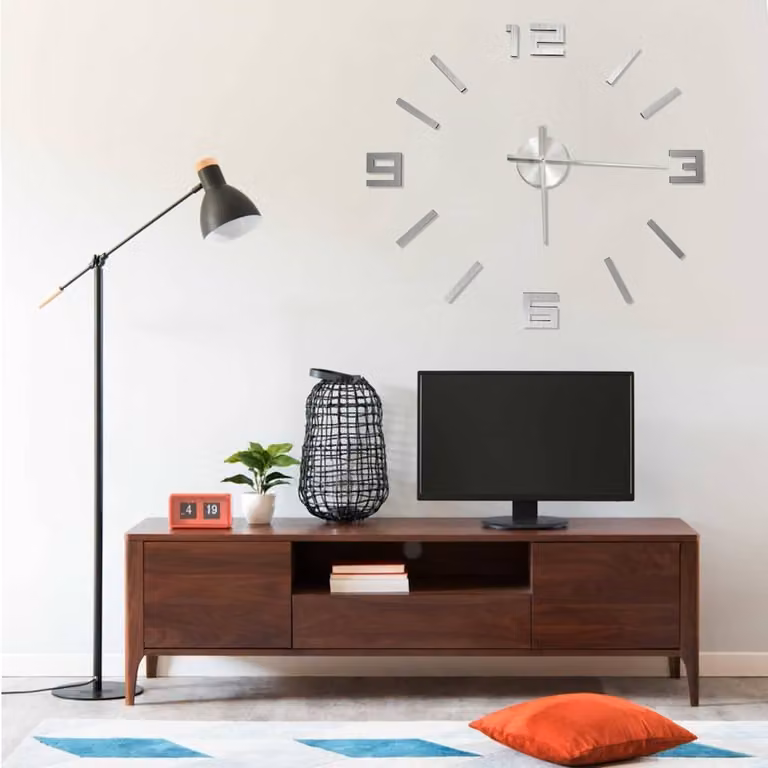 Orologio da Parete 3D Moderno vidaXL Argento Diametro: 100 cm