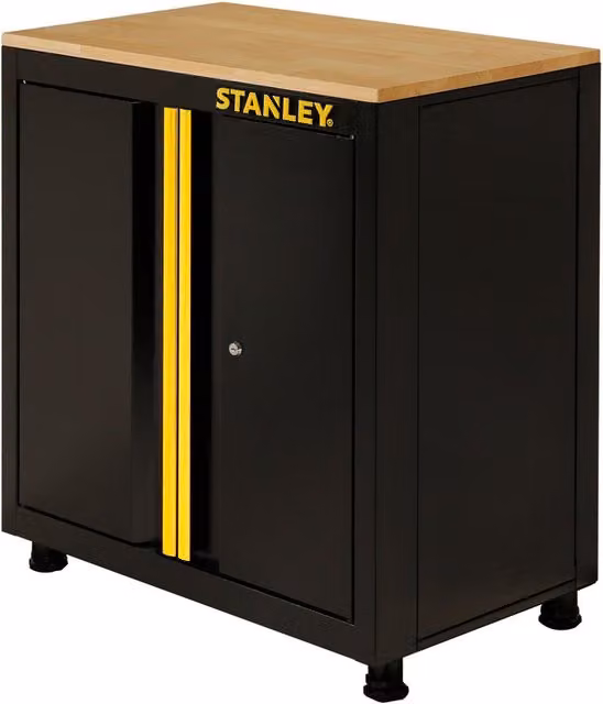Armadio basso STANLEY STST97595-1 in acciaio nero con 2 ante e serratura, L 77.5 x H 87 x P 46 cm