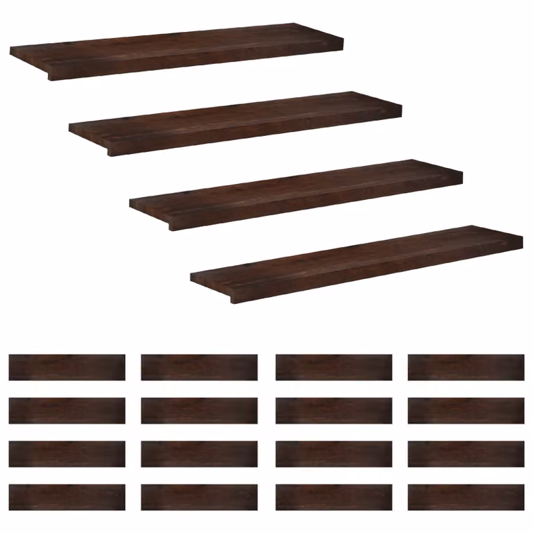 Set di 20 tappeti per scale vidaXL Marrone Scuro L 110 x P 30 x H 2 cm
