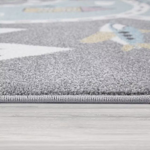 Tappeto rotondo per bambini Caprise verde e grigio, Diametro: 120 cm