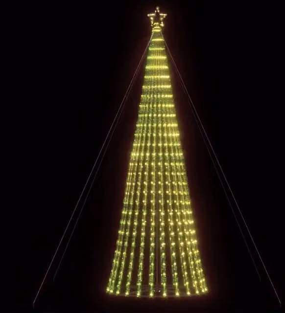 Albero di Natale a LED vidaXL Verde con 1028 LED Bianco Caldo, Altezza: 403 cm