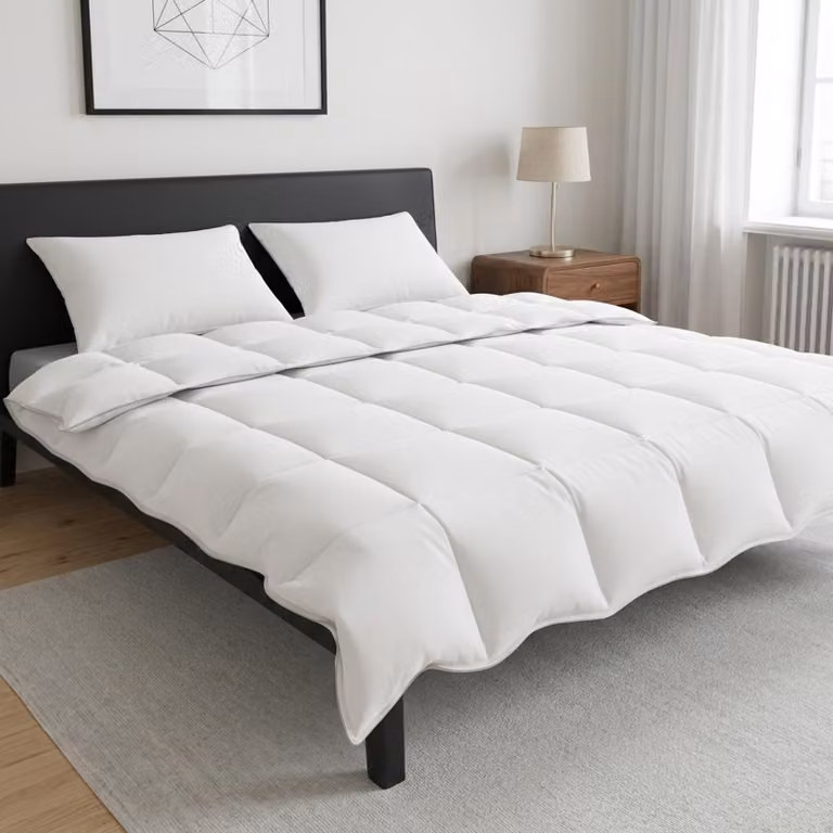 Set di 3 piumoni e federe vidaXL in fibra di bambù e cotone, bianco, estivo, L/P/H: 200 x 220 cm