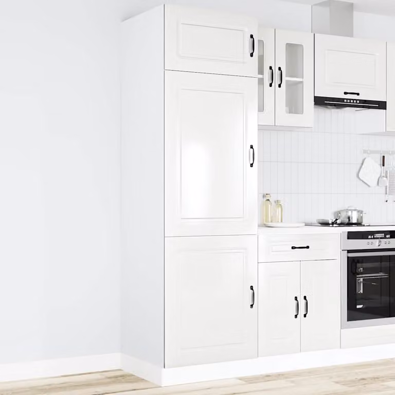 vidaXL Armadio da Cucina Kalmar Bianco Lucido in Legno e MDF H: 207 cm, L: 57 cm, P: 60 cm