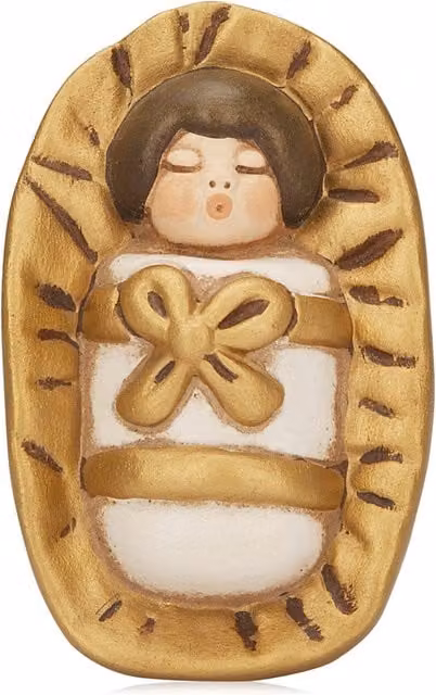 Statuina Gesù Bambino Classica Thun in Ceramica Bianca per Presepe
