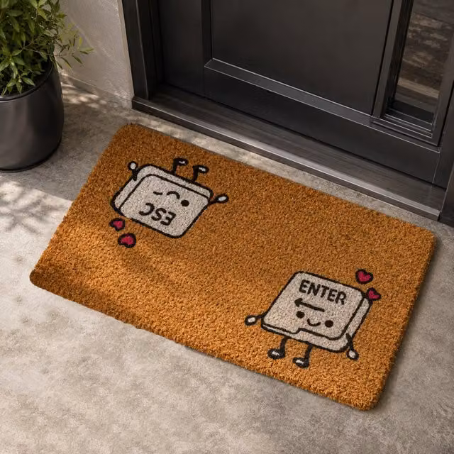 Zerbino rettangolare Enter Esc marrone con fondo antiscivolo e proprietà dirt-repellent L: 70 cm, P: 40 cm