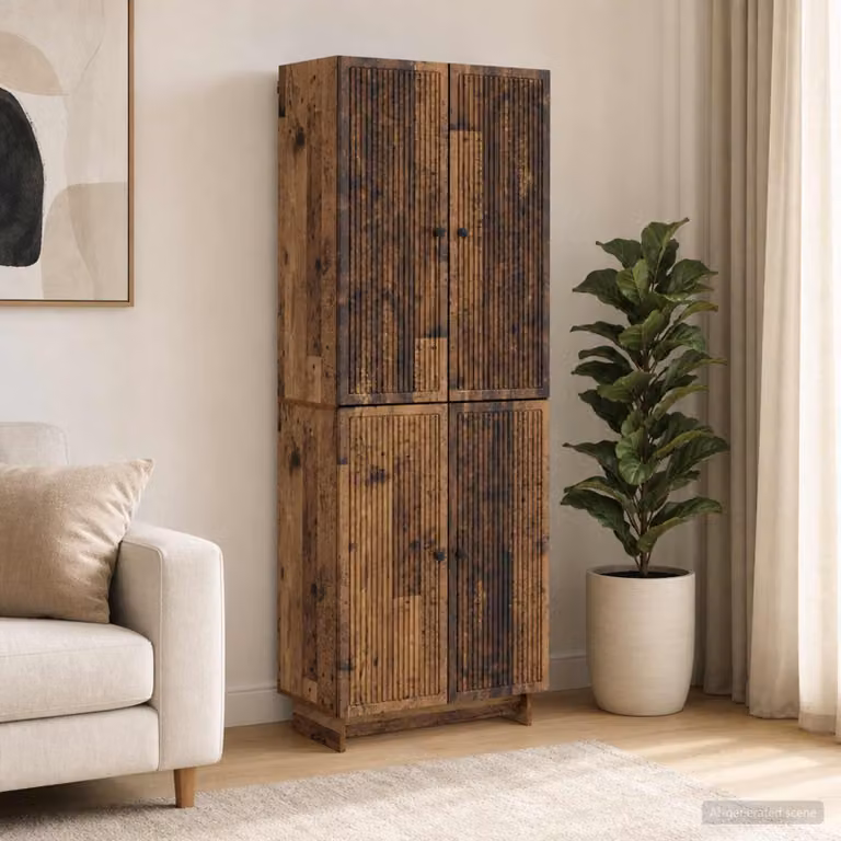 Set di 2 armadi moderni vidaXL in legno e MDF marrone con ripiani e cassetti interni per soggiorno o ufficio